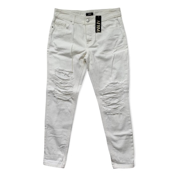NWT AFRM Distressed White Skinny Jeans. Size 24 - Picture 1 of 7